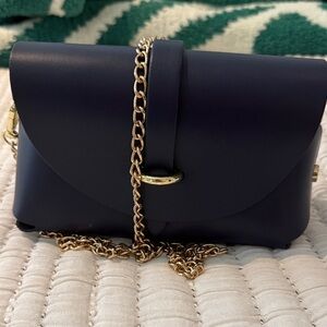 Elegant Navy Blue Chain Strap Clutch